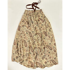 CARAMEL Agave Dress Ecru Beige Paisley Floral Halter Neck Boho Summer